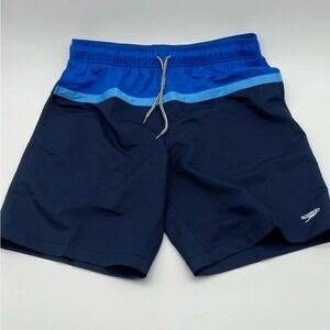 Men's Speedo Size Large‎ 2-Way Stretch UPF 50+ Swim Trunks  Lined Shorts Blue
